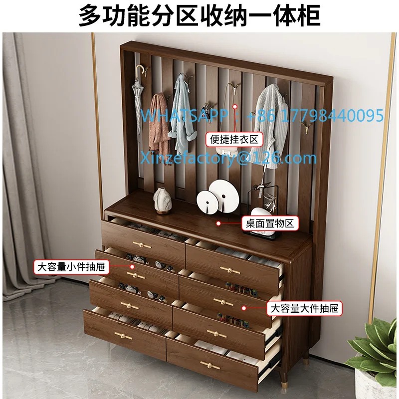 Customizable New Chinese-style chest cabinet Hanging hanger Integrated storage cabinet Home door Partition cabinet