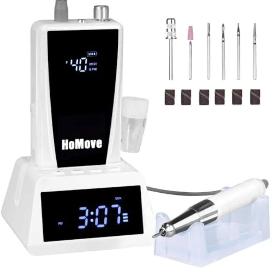 

Cordless Nail Drill 40000RPM Rechargeable Electric Nail Drill with Coreless Motor for Acrylic Gel Nails Removal Low Noise Low V