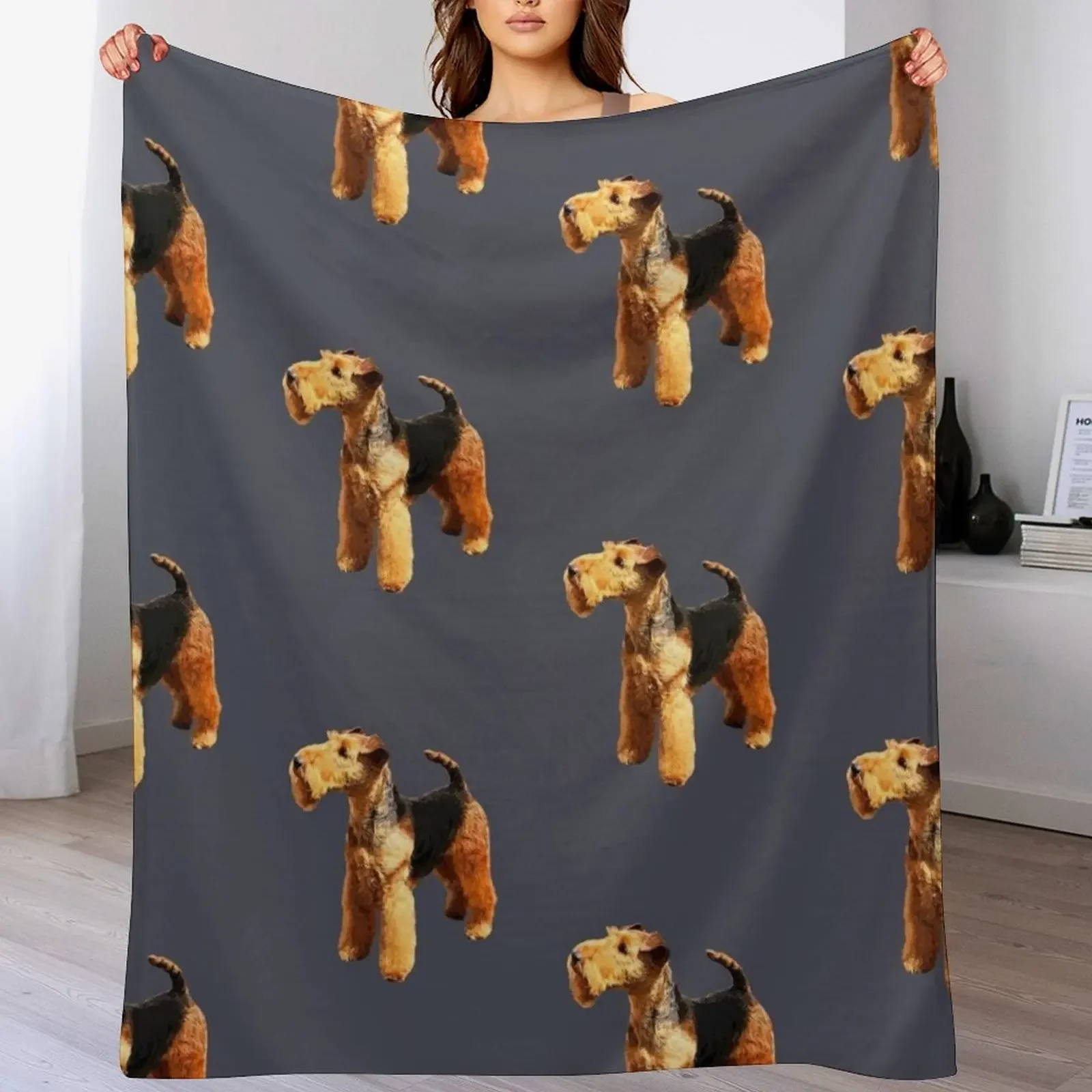 

Welsh Terrier Beautiful Dog Throw Blanket anime Decorative Beds Luxury Brand Furry Blankets