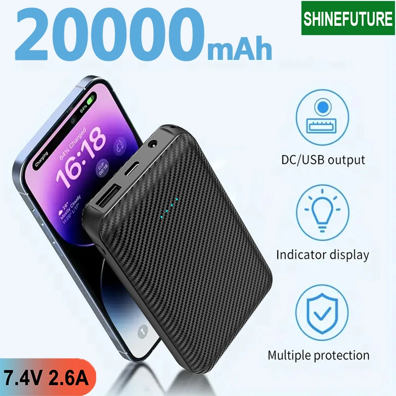 Portable Power Bank 20000mAh Fast Charge Portable Charger DC7.4V 2.6A Output External Battery For iphone Samsung Spare Battery