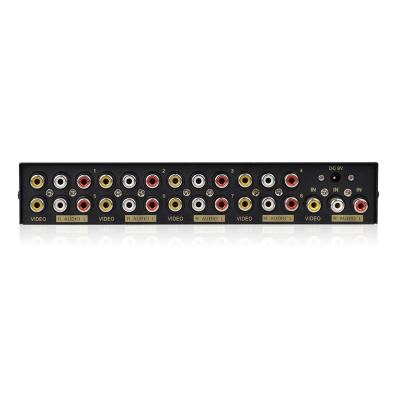 8-weg Composiet RCA Splitter 1X8 Video 1 in 8 uit Selector Box Splitter Distributeur voor STB DVD HDTV