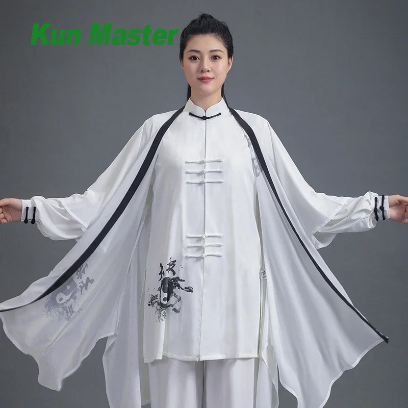 

Tai Chi Clothes Martial Art Uniform Wushu Clothing Kung Fu Dress Women And Men Unisex Gradient Kun Master 2024 New Style White