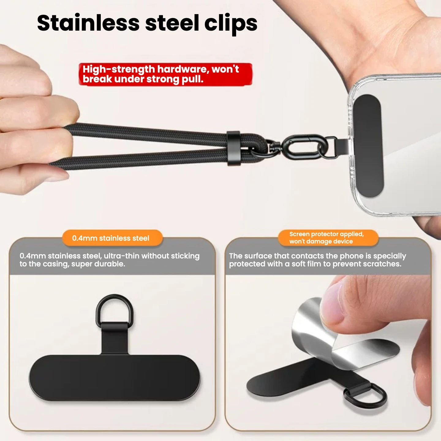Premium 2-in-1 Outdoor-Handy-Lanyard: Verstellbarer Umhänge-/Halsgurt mit sicherem Metallanker – Anti-Verlust-Schulter-/Halskette – Detail 2