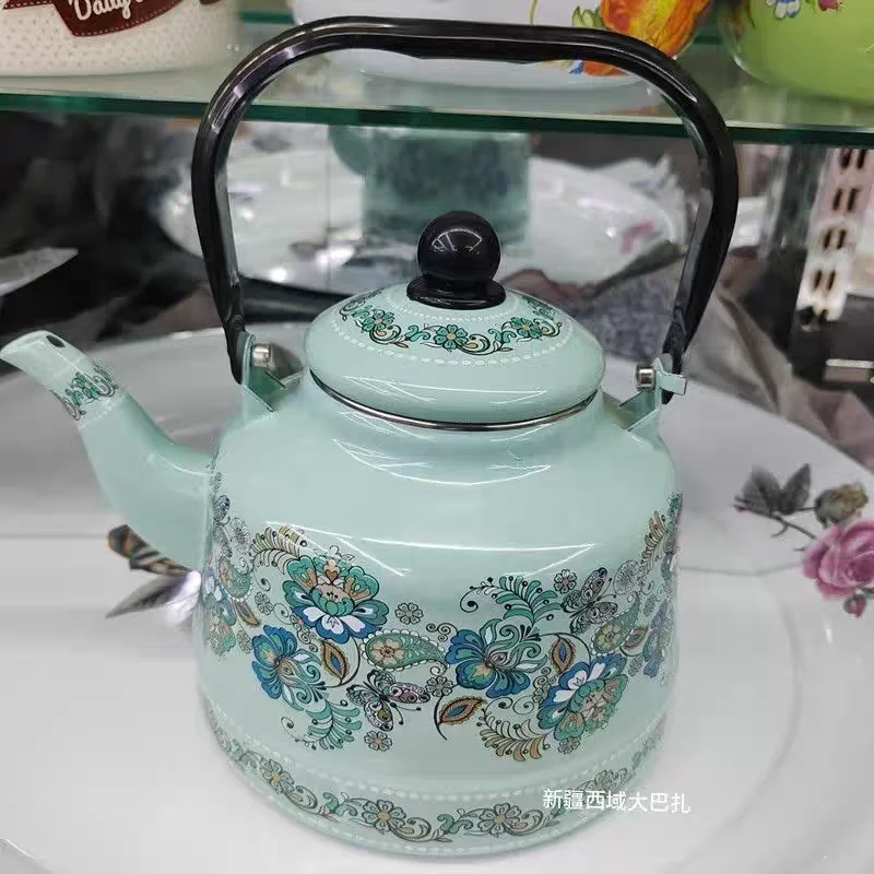 

Enamel Boiling Milk Pot Large Capacity Kitchen Boiling Water Cookware Household Coffee Enamel Teapot