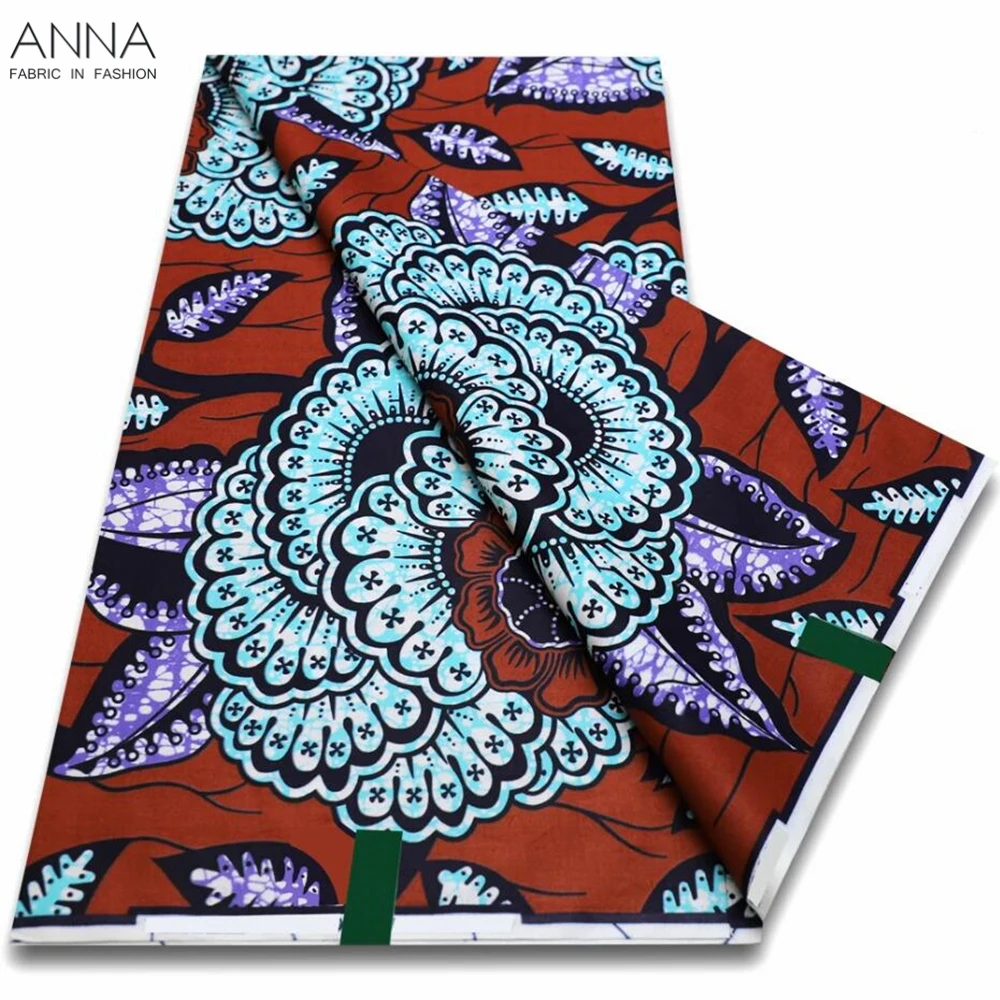 

African Wax Fabric Super Fabric 100% Original Ankara Wax Fabric Block Print Batik Dutch Fabric 6yards For Wedding Party VL-126