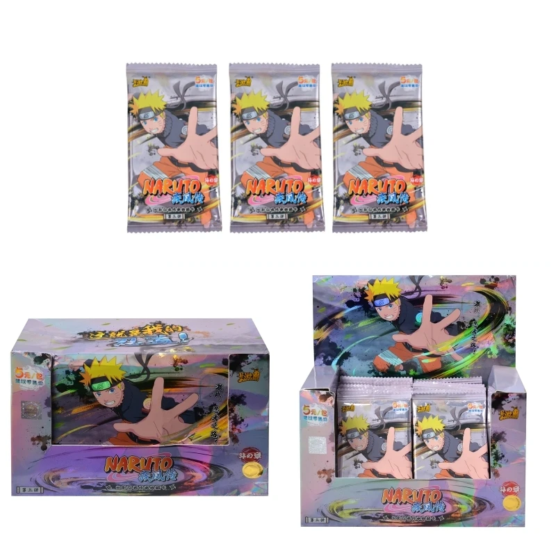 KAYOU Naruto Cards Original Box Children\'s Gifts Anime Character Battle Game Toy Classic Collection Commemoration Ninja Realm