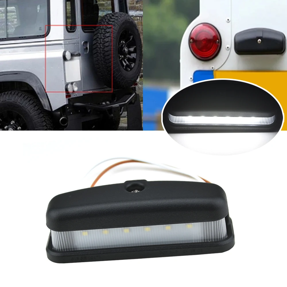 1PCS White LED License Plate Light Number Plate Lamp For Land Rover Series Defender 88/109 90 110 130 OEM#XFC100550G