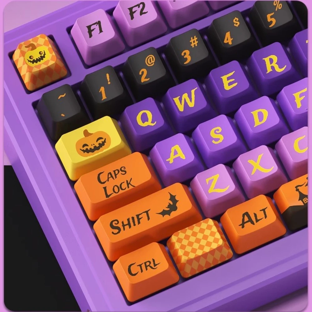 Halloween Scary Night Keycaps Cherry Pbt Cute Personality Gradient Cartoon Keyboard Keycaps