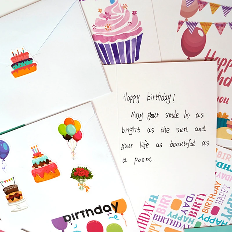 Birthday Greeting Cards Blessing Words Greeting Cards Assortment Birthday Cards Pack Creative Coworker Birthday Card Assorted