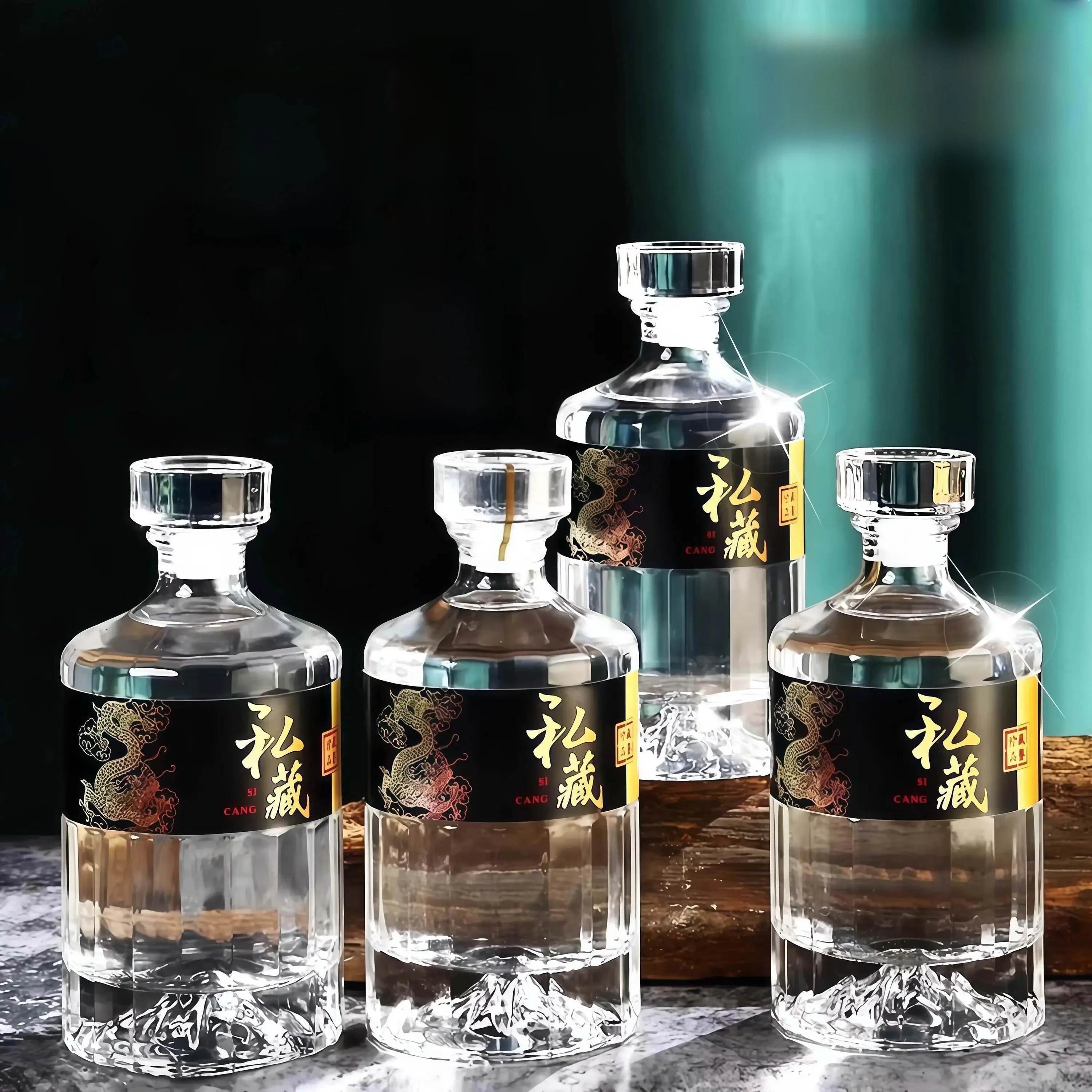 

Premium Glass Empty Baijiu Bottle 500ml 1000ml Vintage Brewing Sealed Food Grade Wine Bottle for Personal Use Non-Insulated
