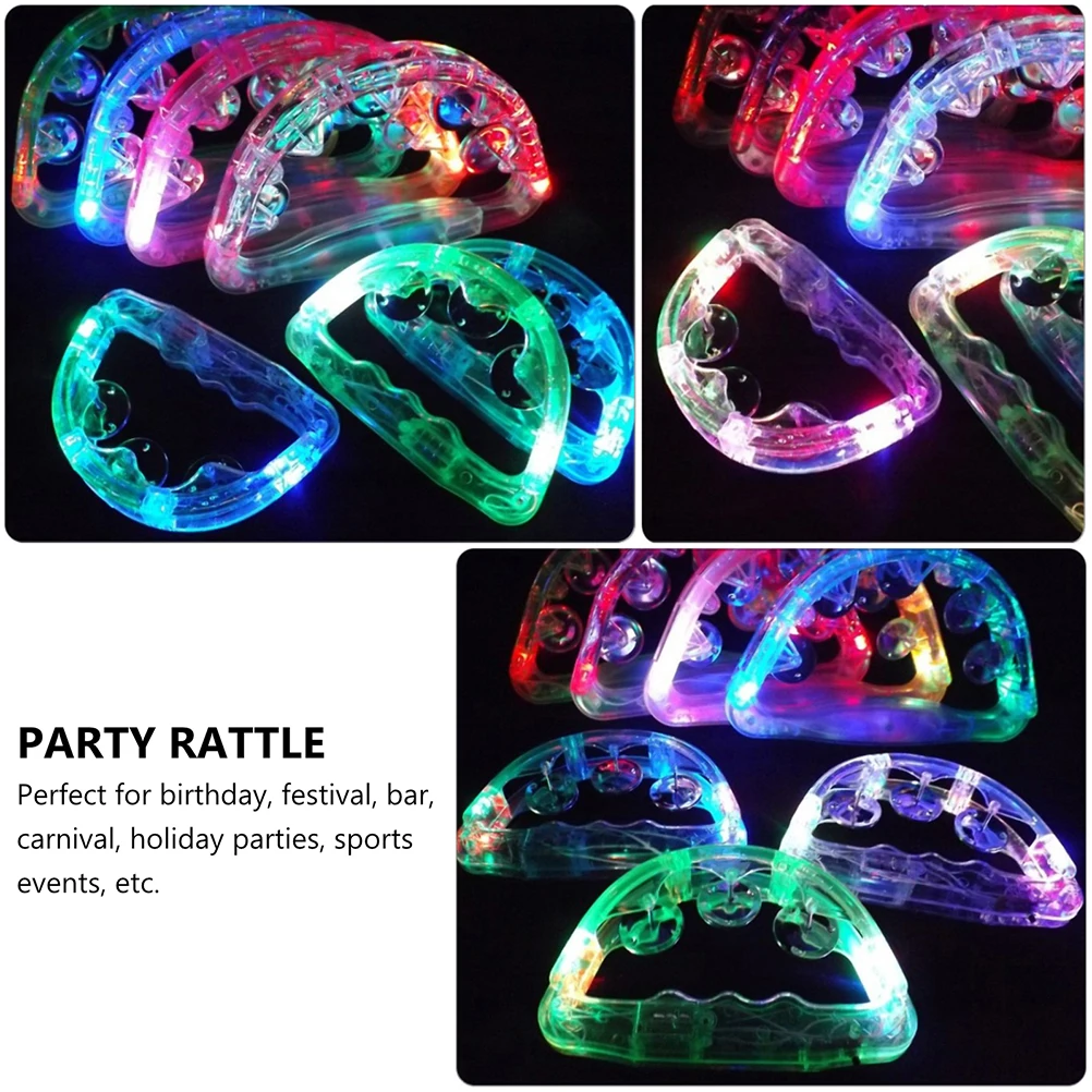 

4 Pcs Wedding Hand Bell Toys Baby Musical Tambourine Plastic Light up Tambourines Child Kids