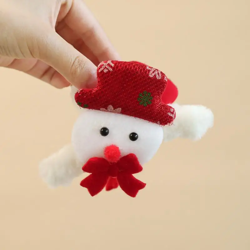 Clips Girls Cute Ponytail Hair Crabs Claw Headwear Christmas Snowman Plush Hair Claw Red Festive Celebrate Hairpin Hair