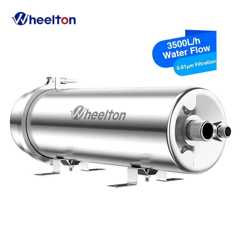 Wheelton PVDF UF 3500L/H purificador de agua filtro de ultrafiltración para toda la casa filtración de 0,01 um agua potable SUS304