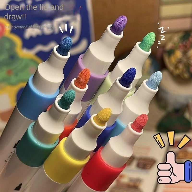 12/48/80 قطعة علامات ألوان أكريليك قلم رسم فني رسم يدوي لبطاقة الصخور الخشب الحجر الزجاج الأطفال اللوازم المدرسية