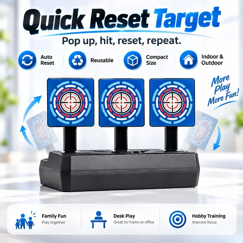 Vertical Hobby Game Target Mechanical Quick Reset Design Reusable Accessory for Indoor and Outdoor Entertainment Use