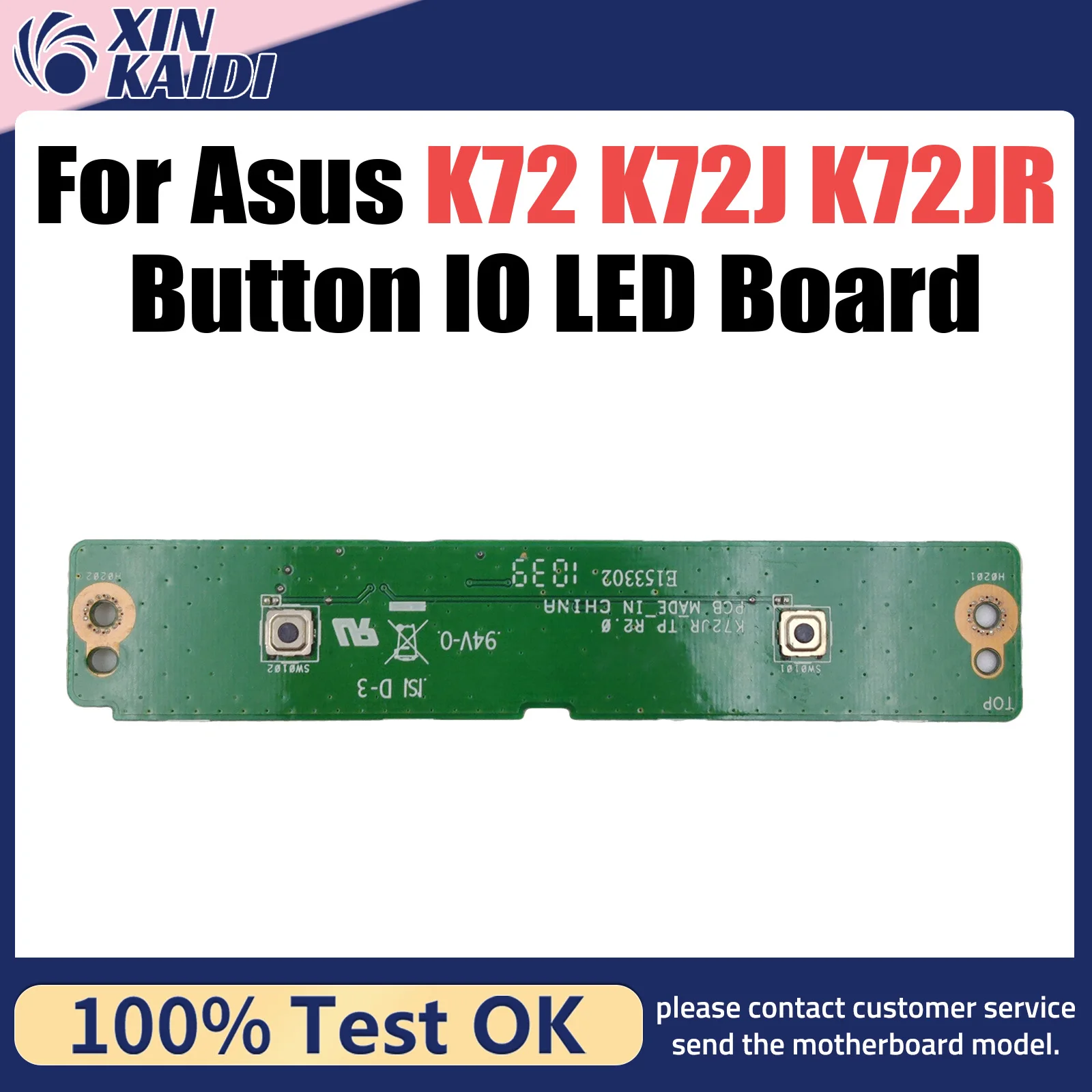 

Original K72JR For Asus K72 K72J K72JR Button IO LED Board 100% Tested Fast Ship