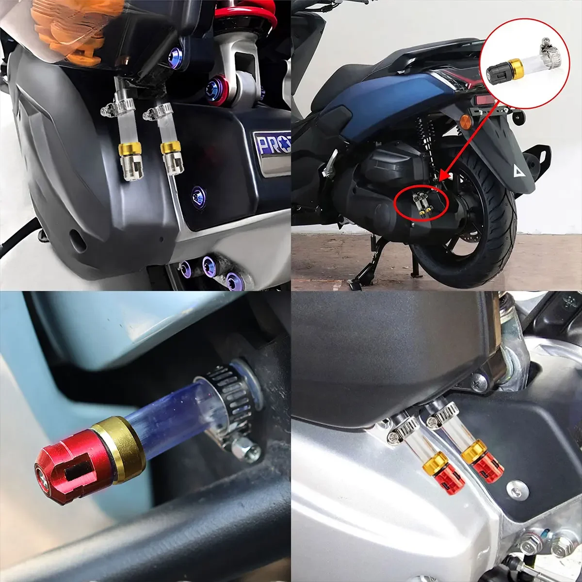 CLICK Motorcycle Air Filter Drain Tube Head Use CNC Alloy Motor ATV UTV Accessories Aluminum Alloy Head Plug Gas Exhaust image 5