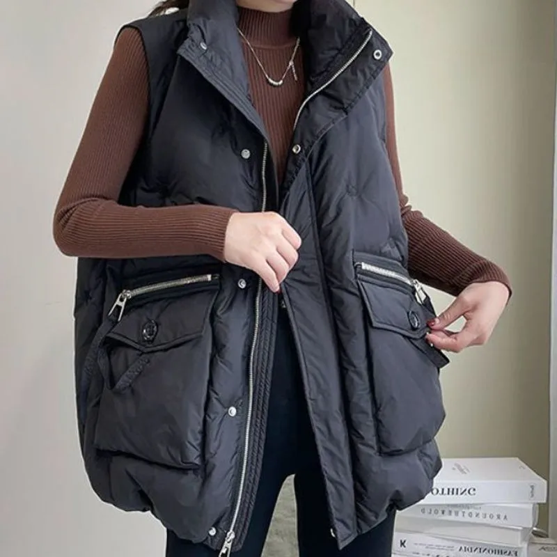 

"80-200 kg" Women's Down Cotton Vest Coat 2025 Autumn Winter Female Plus Size New Majia Jacket Loose Korean Version The Overcoat