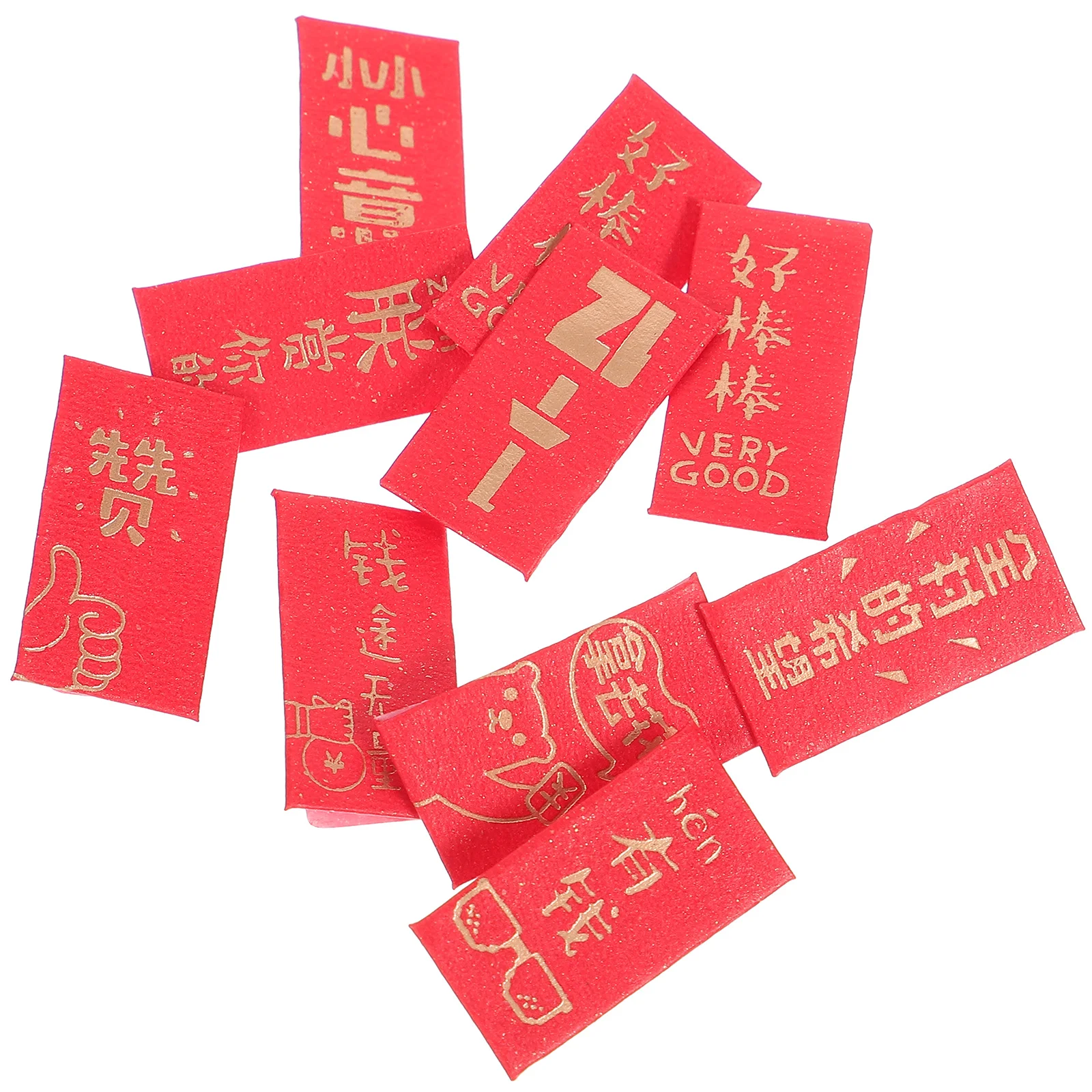 

10 Pcs 1 12 Scale Dollhouse Miniature Red Envelope Props Super Simulation Hot Stamping Small Paper Toys Kit Liner Decor Child