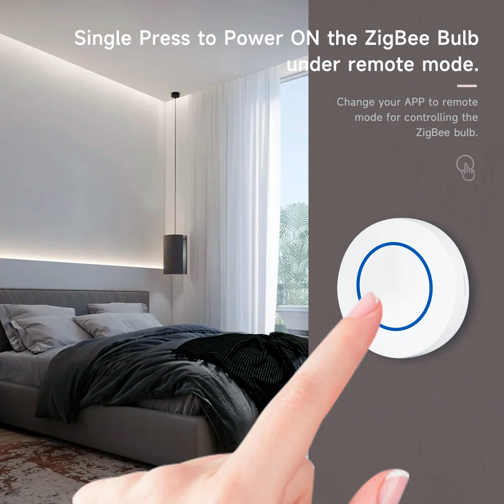 Tuya Zigbee Smart Switch Wireless Wall Push Button Scene Switch Controller Battery Powered Smart Home Smart Life Need Gateway