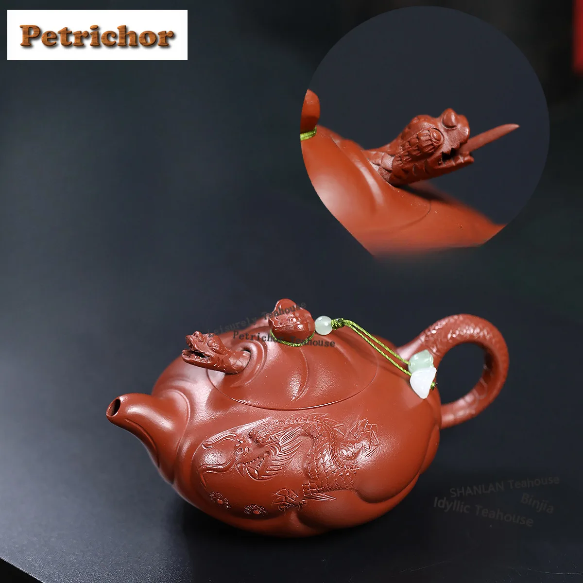 230ml Boutique Yixing Purple Clay Teapots Famous Master Handmade Dragon Fish Pot Raw Ore Zhu Mud Tea Soaking Kettle Zisha Teaset