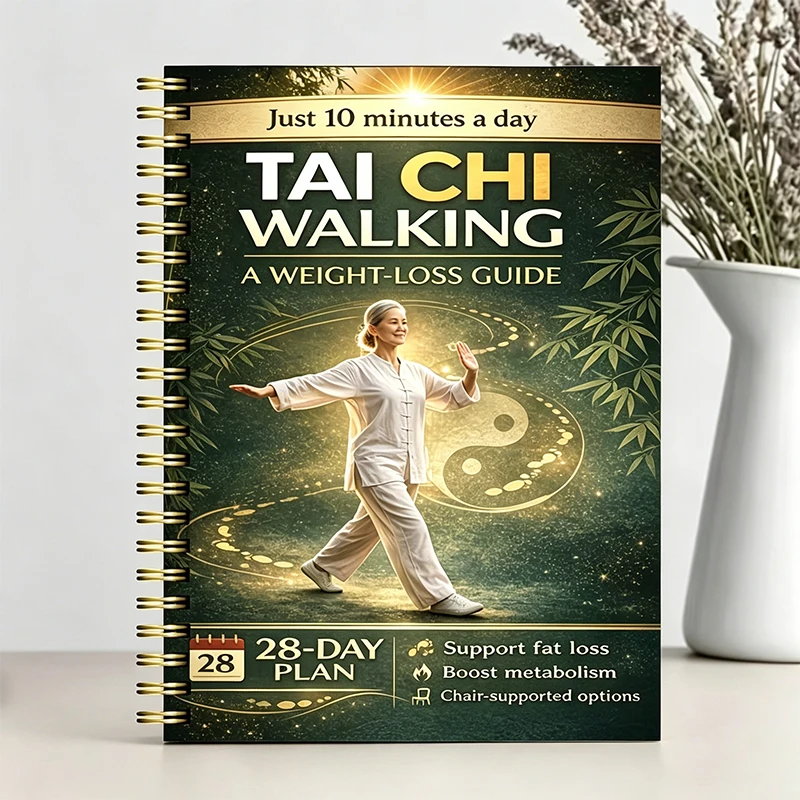 

Tai Chi Walking Weight Loss Guide: Just 10 Minutes a Day, with Options for Sitting Positions. Easy Daily Training to Boost Energy and Vitality, Support Heart and Lung Health, Improve Balance, Stability, and Daily Physical Fitness. Helps Reduce Fat and Imp