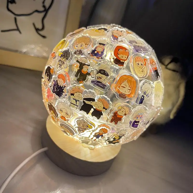 Lampu malam kreatif Anime lampu buatan tangan DIY lampu ornamen meja tambalan akrilik kartun untuk dekorasi rumah hadiah pacar anak-anak