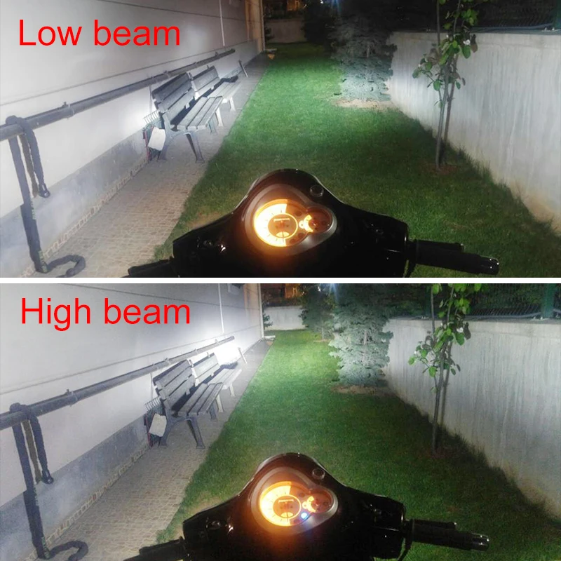 Motorcycle H4 BA20D LED Headlight Bulb Kit High Low Beam 4000LM 6500K Light DC12/24V 1Pack.