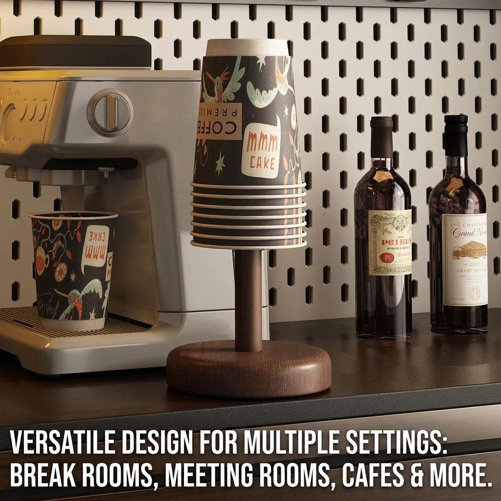 Disposable Cup Holder Stable Paper Cup Storage Organizer Desk Cup Dispenser Vintage For Desktop Kitchen Countertop