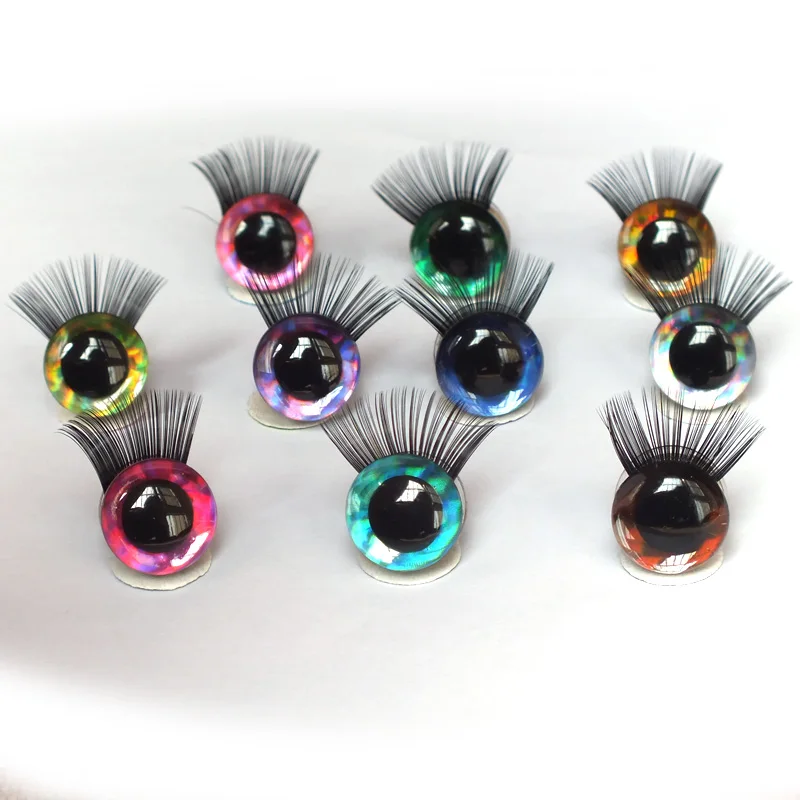 

High Quality12-30mm 3D Mixed Color Safety Toy eyes +Eyelash for amigurumi crochet stuffed animal