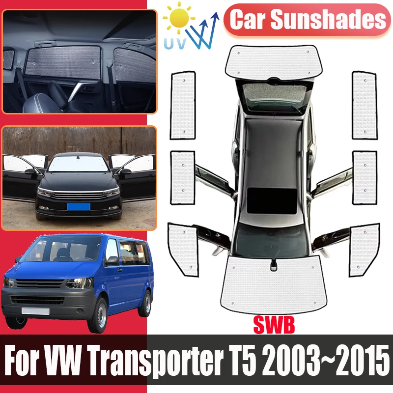 

Автомобильные солнцезащитные козырьки для VW Volkswagen Transporter T5 2003 ~ 2015 Caravelle Multivan Doubleback SWB, солнцезащитные аксессуары для окон с полным покрытием