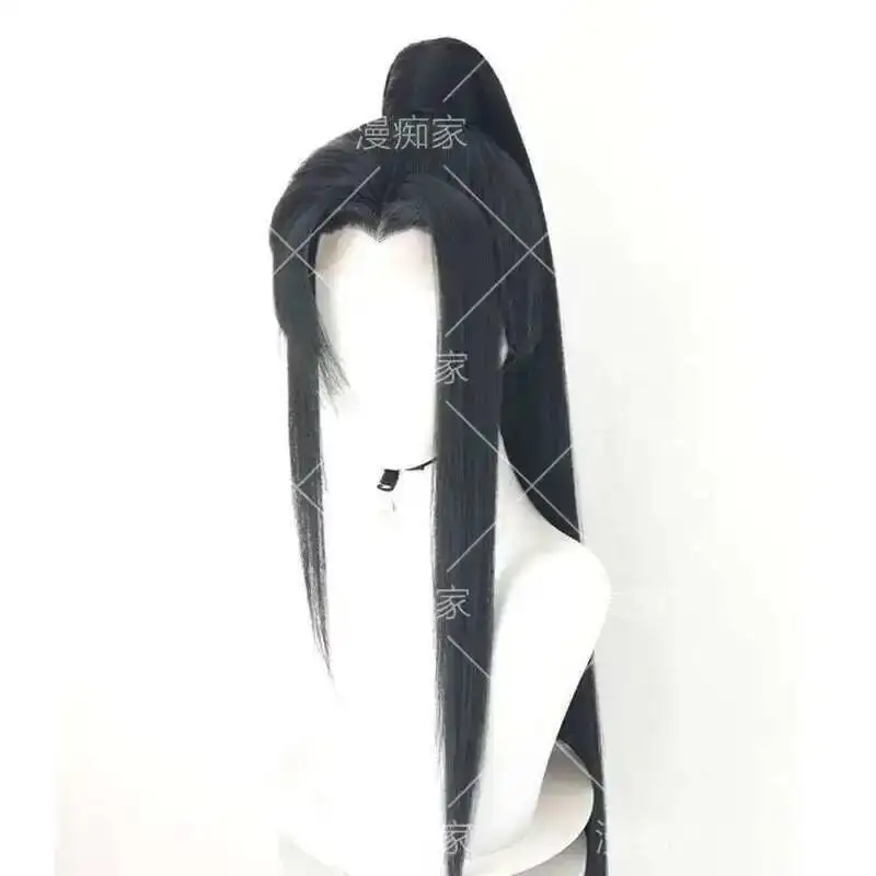 He Xuan Cosplay TGCF Long Black Customized Wig Tian Guan Ci Fu Heaven Official's Blessing Synthetic Hair HeadwearHalloween Props - view 6