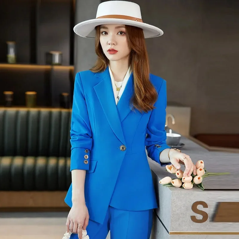 2025 Autumn New Fashion Women Professional Suit Two-piece Korean Elegant Casual Blazers Jacket Pants Matching Set Female Clothes