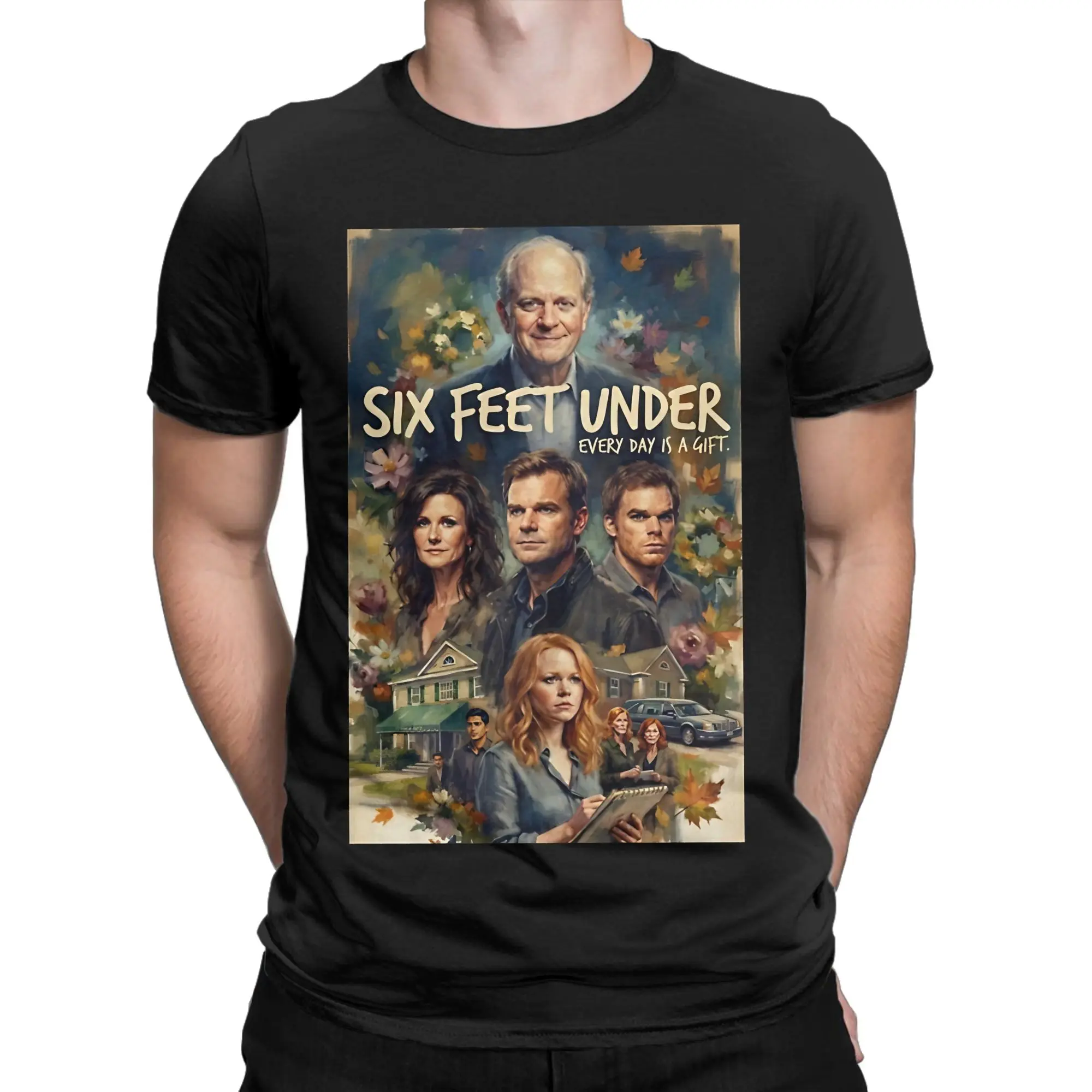 sSix Feet Under Drama Fine Art Tribute Classic Shirt Novelty 100% Cotton T-Shirt ssix feet under Tees Tops For Men