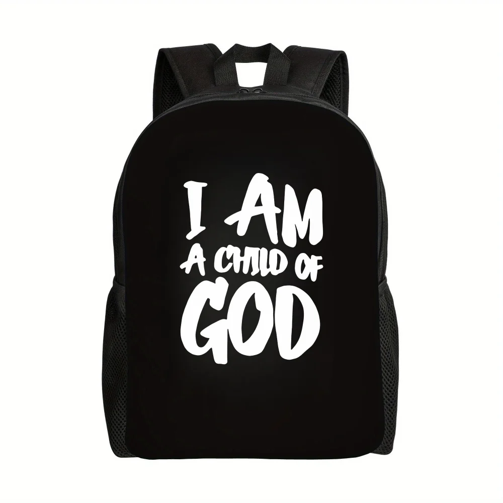 

Women's "I Am God's Child" Backpack - Large Capacity School Bag, Lightweight Travel Nursery Backpack, Adjustable Strap