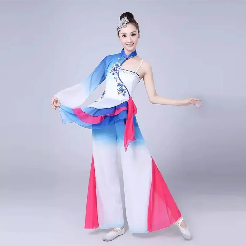 

Traditional Chinese Folk Dance Costume for Woman Dance Costumes Ancient Yangko Dancewear Lady Elegance Yangge Fan Dance Clothing