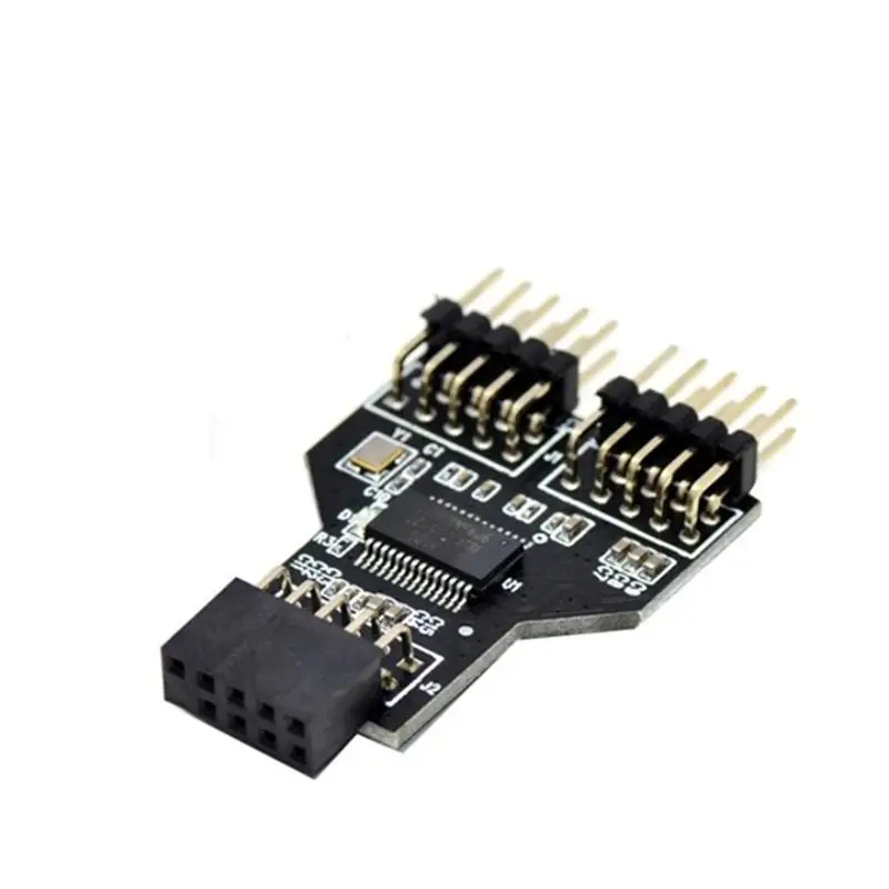 M51K-USB 9Pin Interface Connector Splitter 1 To 2 Expansion Adapter For Motherboard USB 2.0 9-Pin HUB Connector For RGB Fan