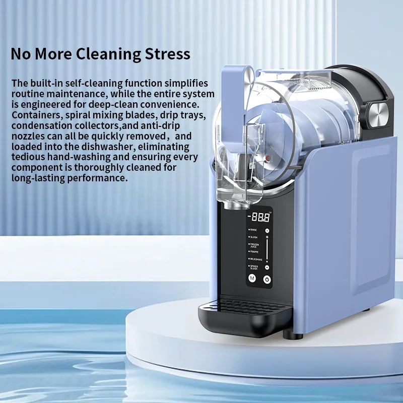 2L Portable Automatic Ice Cream Machine 220W Household Slush Maker with Shaving Function for Homemade Frappés & Snow Cones