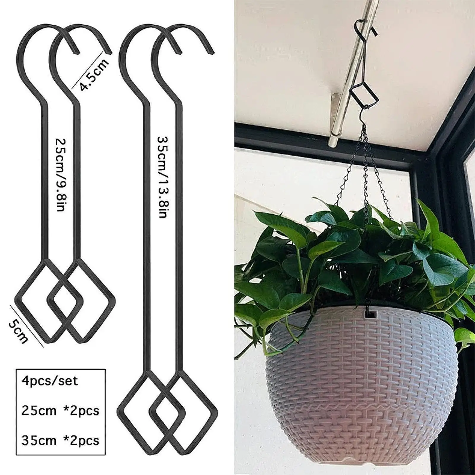 

4Pcs Multipurpose Hooks Extension Clothes Display Hooks for Store Lanterns