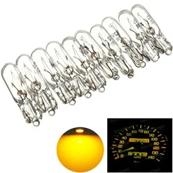 10pc T5 2w Car Bubble Insertion Instrument Brake Light Bulb Single Filament White Bubble Insertion 12v Indicator Light