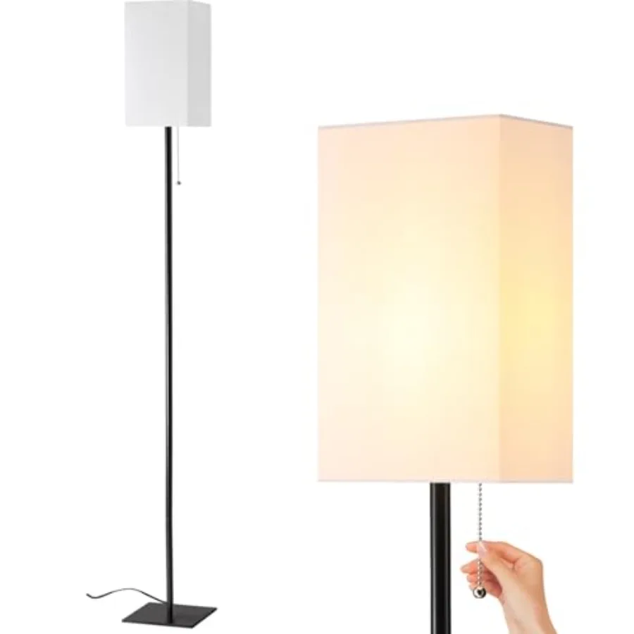 

Floor Lamp for Living Room, Modern Standing Lamp for Bedroom with Linen Shade, Corner Floor Lamp for Office Room, Bulb Included