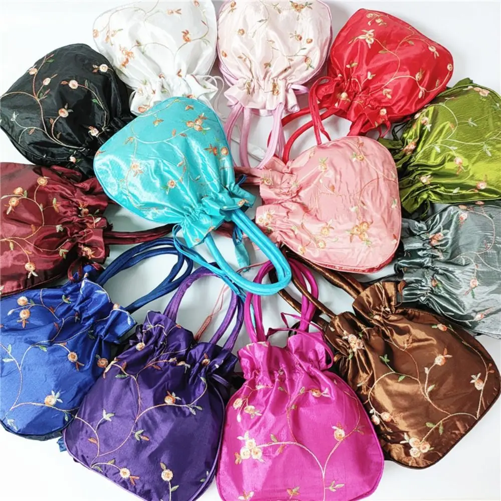 Embroidered Flower Women Flower Handbags Top Handle Handmade Cosmetic Handbag Purse Ethnic Style National Style Purse Women