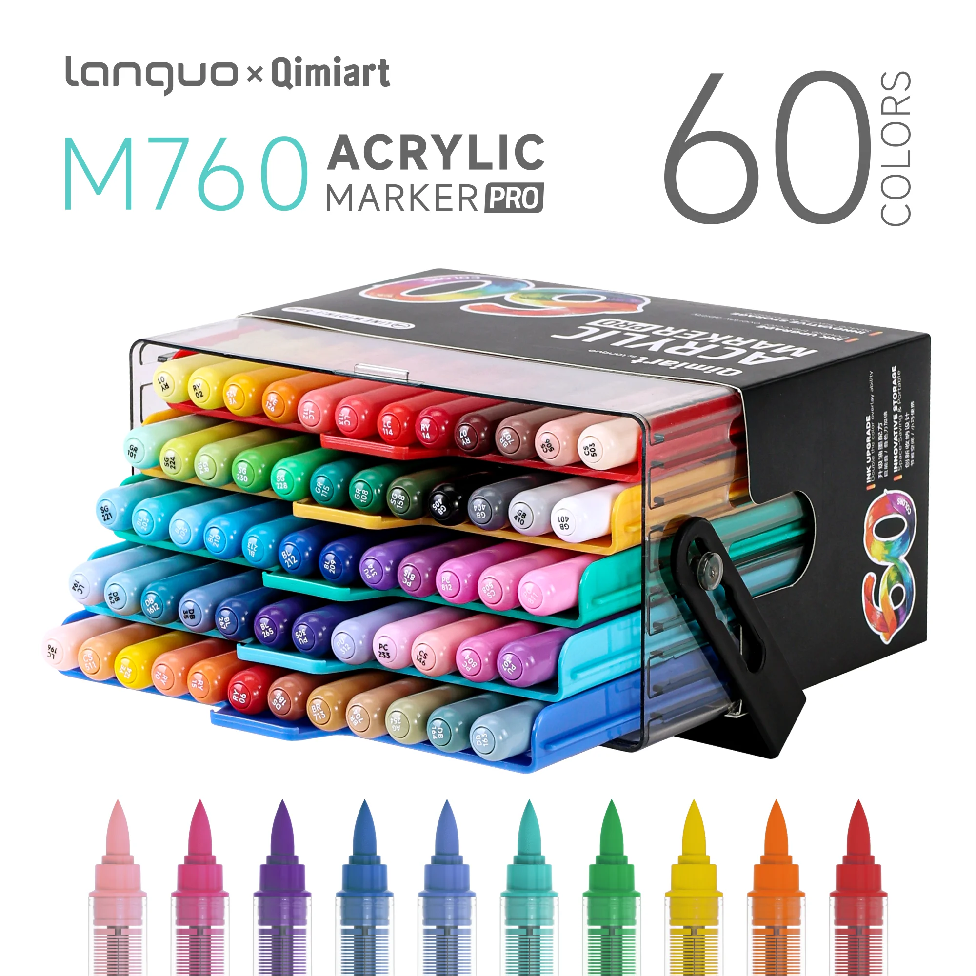 Languo 84/60//36 Kleuren Heavy Color Pro Direct Liquid Acrylmarkers Set Zachte Punt Waterdichte Pennen School Kunstbenodigdheden Kantoorartikelen
