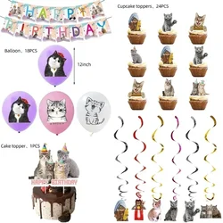 Disney Children's Party Decoration Pet Cat Theme Disposable Tableware Balloon Background Cloth Size Placement