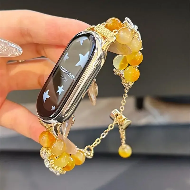

Sparkling Diamond Pearl Strap Suitable for Xiaomi Band 8Pro/9Pro，8/8NFC/9/9NFC/10/10NFC，For Mi band3/4/5/6/7， For Redmi Watch5/4