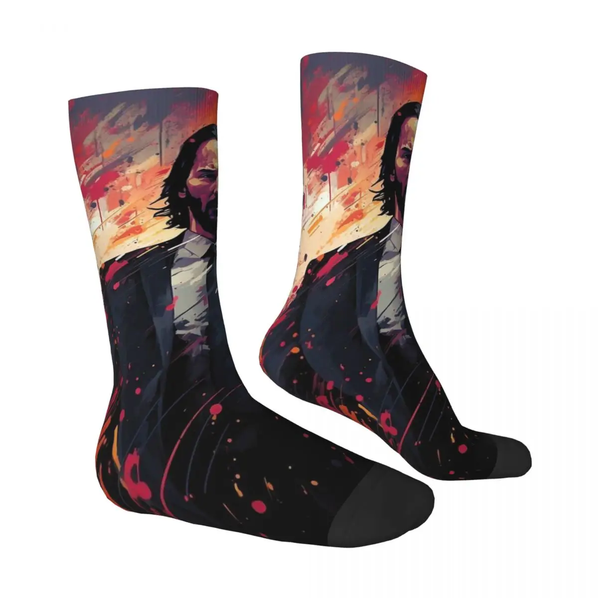 The coolest man Keanu Reeves Unisex Winter Socks Running Happy Socks Street Style Crazy Sock