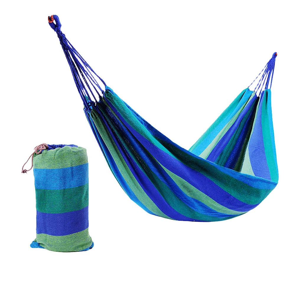 1 قطعة أرجوحة قماش مزدوجة سميكة 280x150 سنتيمتر تصميم قوس قزح الأزرق خفيفة الوزن المحمولة التخييم في الهواء الطلق السفر الاسترخاء هدية #6