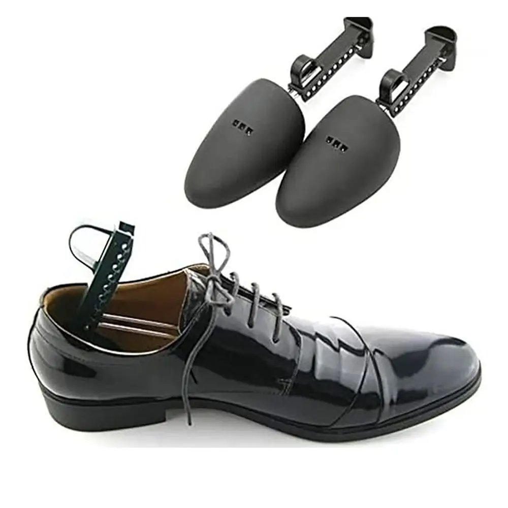 1 Pair Practical Plastic Adjustable Length Durable Black Women Men 2-Way Shoes Stretcher Tree Shaper Shoe Stretcher Holder