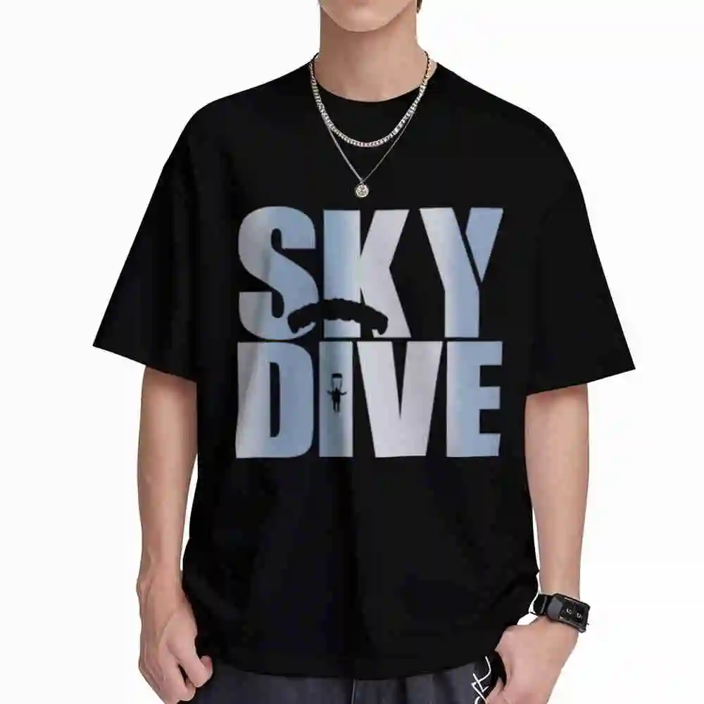 Skydive Skydiving Thrill Seekers Short Sleeve Tee 100% Cotton T-Shirt