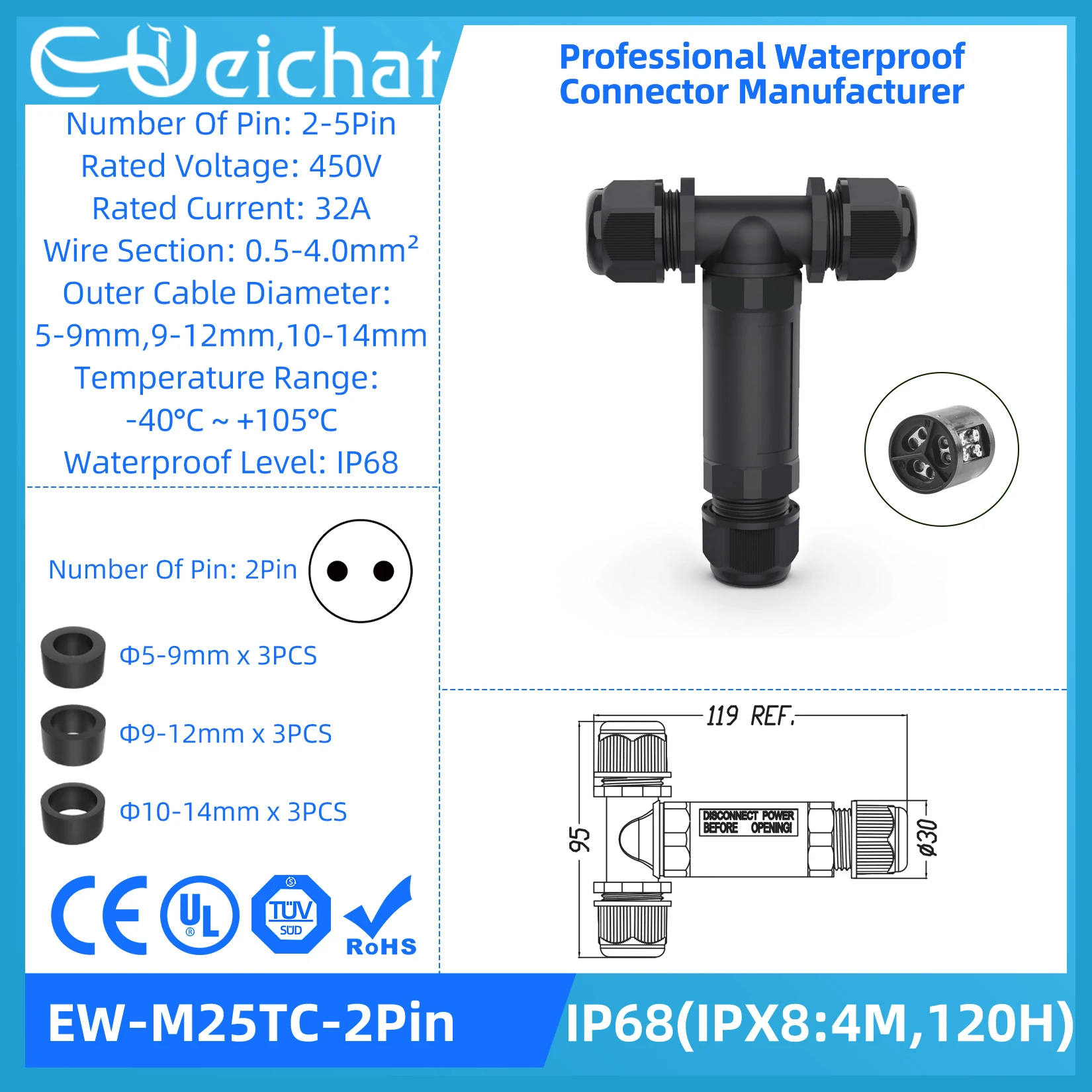 Variant: EW-M25TC-2Pin 1PCS